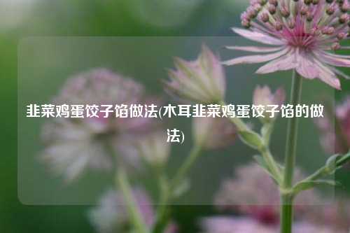 韭菜鸡蛋饺子馅做法(木耳韭菜鸡蛋饺子馅的做法)
