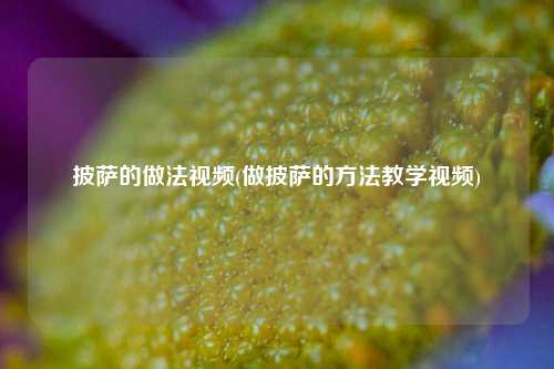 披萨的做法视频(做披萨的方法教学视频)