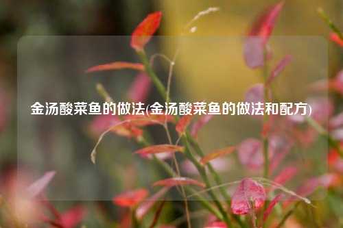 金汤酸菜鱼的做法(金汤酸菜鱼的做法和配方)